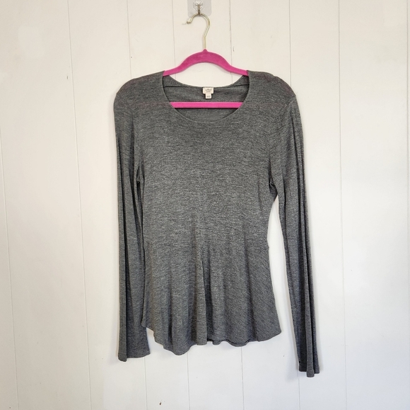 Aritzia Wilfred Gray Long Sleeve Top T-Shirt Gray Soft Flowy Minimalist Capsule - Picture 1 of 6
